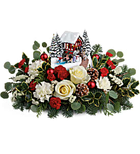Teleflora's Thomas Kincade Christmas Bridge Bouque Fresh Arrangement