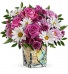 Teleflora's Vintage Butterfly Bouquet Fresh Flowers in a Keepsake Cube
