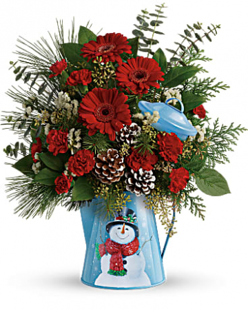 TELEFLORA'S VINTAGE SNOWMAN BOUQUET Christmas