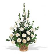 Teleflora's White Carnation Basket Arrangement