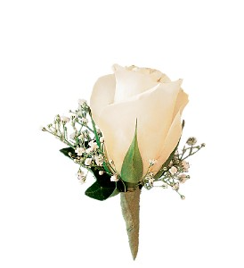  White Rose Boutinniere Wedding-Prom (any special occasion) in Auburndale, FL | The House of Flowers