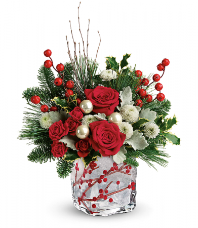 Teleflora's Winterberry Kisses Bouquet Christmas Arrangement