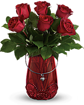 Teleflora's You Are Cherished Bouquet Roses in special vase