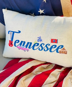 Tennessee Embroidered pillow  Pillow