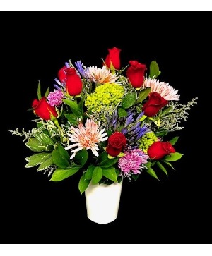 Texas Dozen & More Mixed Floral with Red Roses