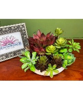 Textile Succulent Garden Silk Arrangement