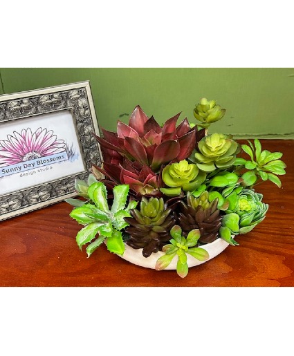 Textile Succulent Garden Silk Arrangement