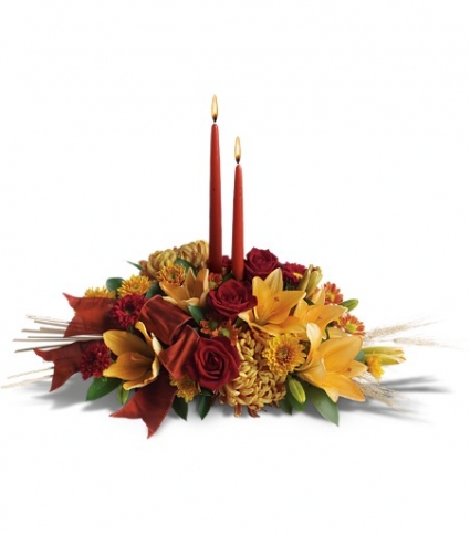 Amber Holiday Glow Holiday Centerpiece