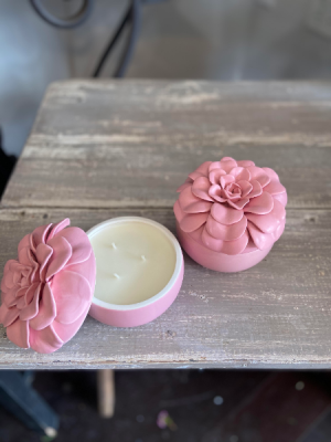 Thai Lily candle in porcelain flower container Keepsake Candle 