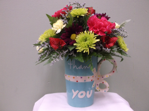 THANK YOU! MUG ARRANGEMENT in Springfield, VT | WOODBURY FLORIST THANK YOU! MUG ARRANGEMENT in Springfield, VT | WOODBURY FLORIST