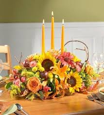 Thankful & Bright Thanksgiving 3 Candle Centerpiece