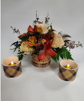 Thankful Centerpiece and Candles Centerpiece