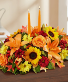 Merry Christmas Center piece  Center piece Assorted Fall Flowers With Candles 