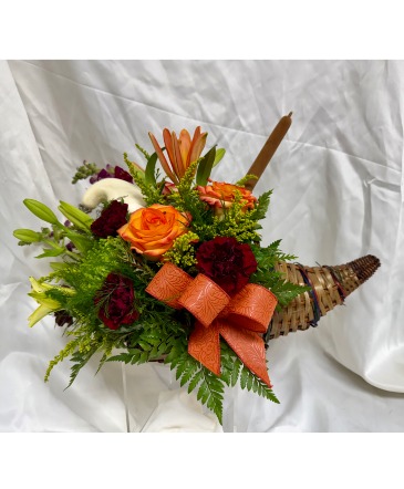 Thankful For Friends Fall Centerpiece Fall Cornucopia  in Cabot, AR | Petals and Plants Florist, Inc