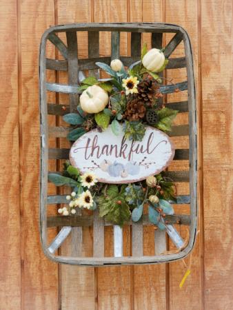 Thankful Tobacco Basket Wall Hanging