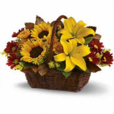 Thanksgiving Basket Fresh Flower Basket