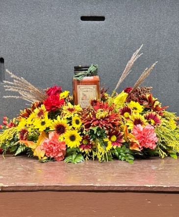 Thanksgiving Candle Centerpiece Centerpiece in Norwich, CT | MCKENNA'S FLOWER SHOP