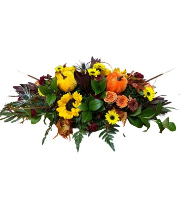 Thanksgiving Centerpiece Long and Low Fresh Floral Centerpiece in Oakland, TN | TWIGS-N-THINGS