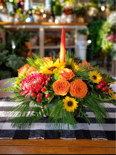 Thanksgiving Centerpiece with a Candle 