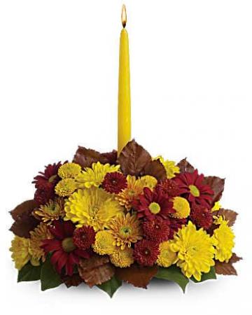 Thanksgiving Centerpiece with Harvest Mums Thanksgiving centerpiece