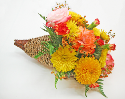 THANKSGIVING CORNUCOPIA Thanksgiving buffet table floral