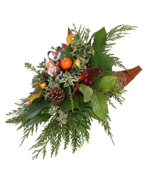 Thanksgiving Cornucopia Fresh Arrangement