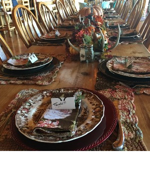 Thanksgiving custom designed tablescape  Thanksgiving Seasonal Flowers