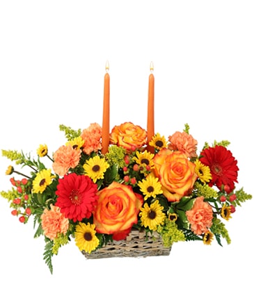 Thanksgiving Dreams Basket of Flowers in Carthage, MO | Blossom & Bloom Floral