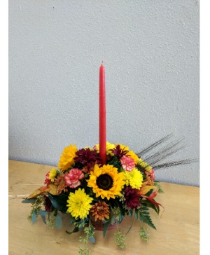 Thanksgiving Hostess Gift Centerpiece - Single candle