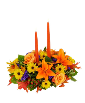 Thanksgiving Lily Candle Centerpiece 
