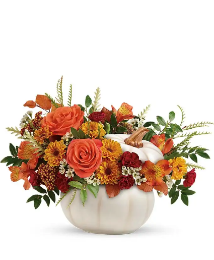 Thanksgiving Pumpkin vase arrangement 