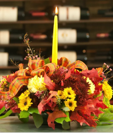 Thanksgiving Single Candle Centerpiece  