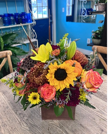 Thanksgiving Wood Box  Centerpiece  in Bayville, NJ | Bayville Florist Inc. Always Something Special