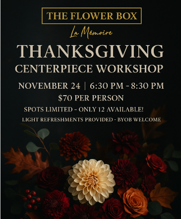 Thanksgiving Workshop Class Thanksgiving Centerpiece in Chicopee, MA | A CUT ABOVE FLORIST