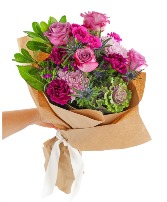 The Amethyst Wrapped Bouquet Flower Arrangement