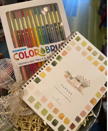 The Artist Watercolor Pastel Combo Art Supplies Basket
