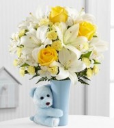 The Baby Boy Big Hug Bouquet BABY BOY MIX with teddy bear