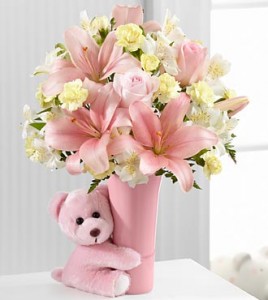 The Baby Girl Big Hug Flower Arrangement