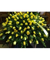 The Bed of Yellow Roses Casket Blanket 