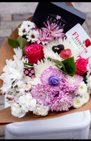 The Bundle of love chocolates and flowers
