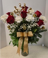 The Christmas Rose  NFS-C7 Glass vase