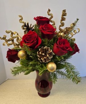 The Christmas Rose  NFS-C3 Glass vase
