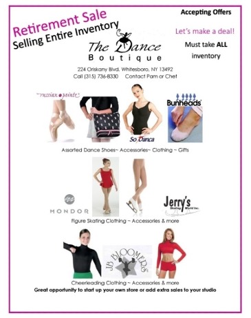 The Dance Boutique Inventory SALE in Whitesboro, NY | KOWALSKI FLOWERS INC.
