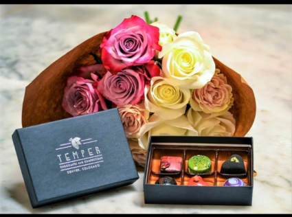 1/2 dozen roses and Bon Bon’s