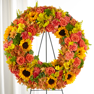 The FTD Autumnal Memories Wreath Standing Spray