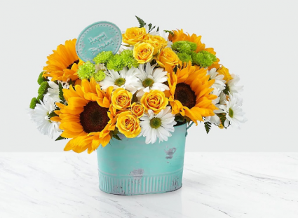 The FTD Birthday Bliss Bouquet Vase Arrangement