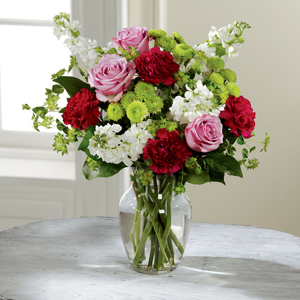 The FTD® Blooming Embrace™ Bouquet C22-5181 Vased Arrangement