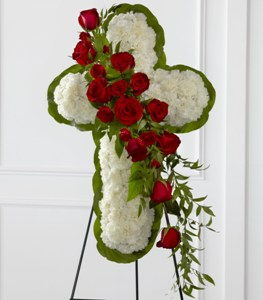 The FTD Floral Cross Easel Standing Spray