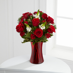 The FTD® Holiday Romance™ Bouquet  Vased Arrangement