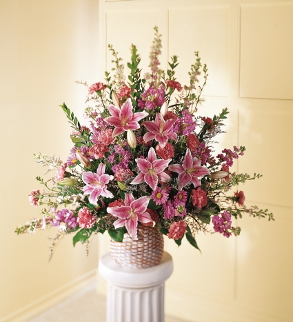 The FTD Leaf & Petals Basket Arrangement